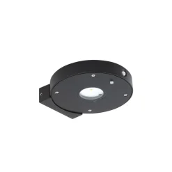 Lucande LED wandlamp Tavon, rond, zwart, sensor