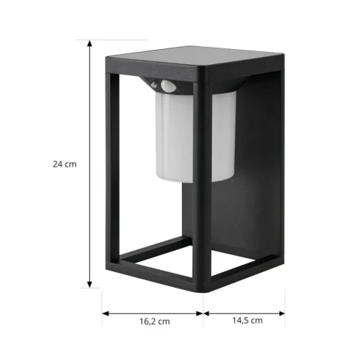 Lucande LED wandlamp Tilena, zwart, aluminium, sensor