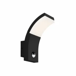 Lucande LED wandlamp Timm, sensor, 20cm, antraciet, IP54