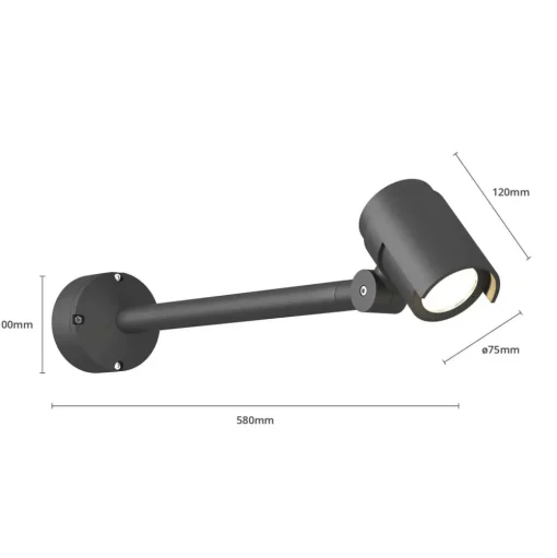 Lucande LED-buitenspot Beatrix, 58 cm, antraciet, aluminium