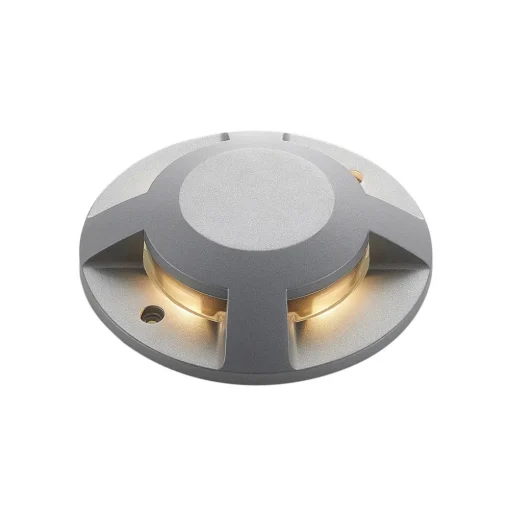 Lucande LED-grondspot Jeffrey, zilver, 4 lichtuitgangen