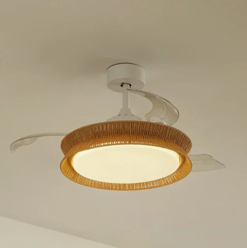 Lucande LED-ventilator Lineta, wit, kabel, Ø 103 cm, stil