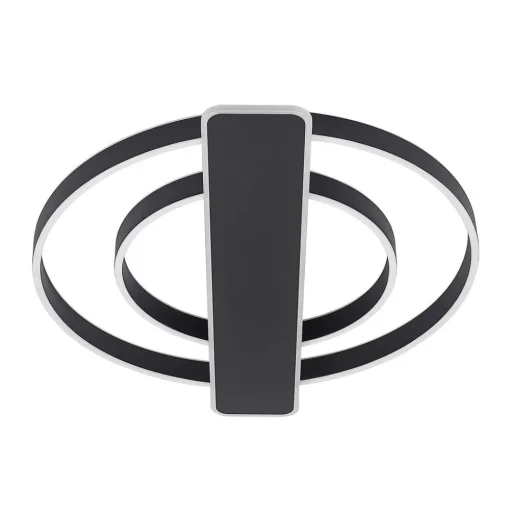 Lucande Linetti LED plafondlamp rond zwart