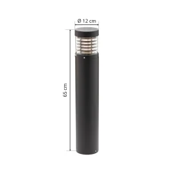 Lucande Lucius LED tuinpadverlichting, 65cm, antraciet, metaal, IP54