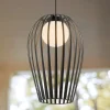 Lucande Marrin buiten hanglamp, zwart, metaal, Ø 31 cm