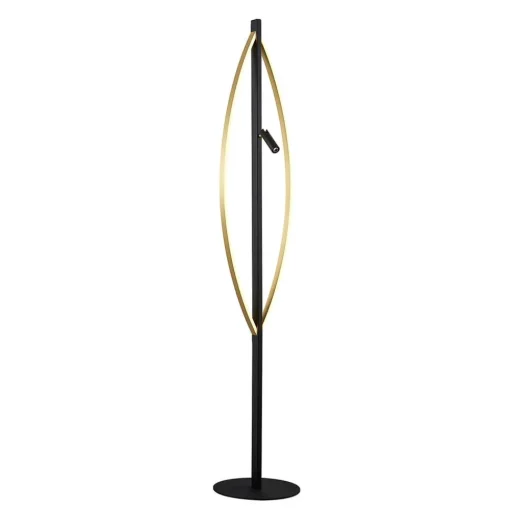 Lucande Matwei LED vloerlamp, ovaal, messing