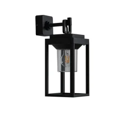 Lucande Milanka buitenwandlamp, zwart, aluminium, 43 cm