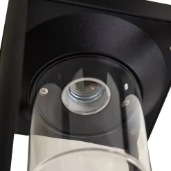 Lucande Milanka buitenwandlamp, zwart, aluminium, 43 cm