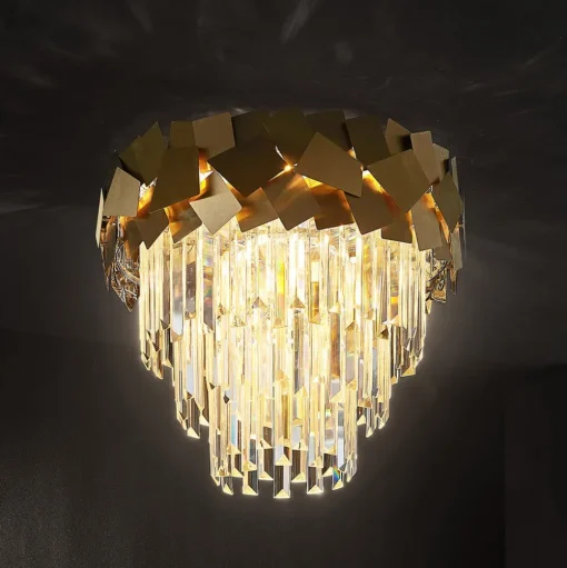 Lucande Miraia plafondlamp van kristal, goud