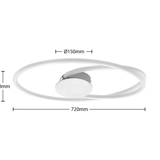 Lucande Ovala LED plafondlamp, 72 cm