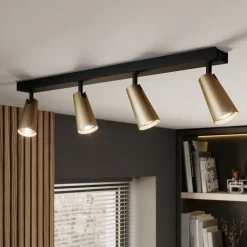 Lucande plafondlamp Angelina, 4-lamps, messing/goud