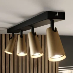 Lucande plafondlamp Angelina, 4-lamps, messing/goud