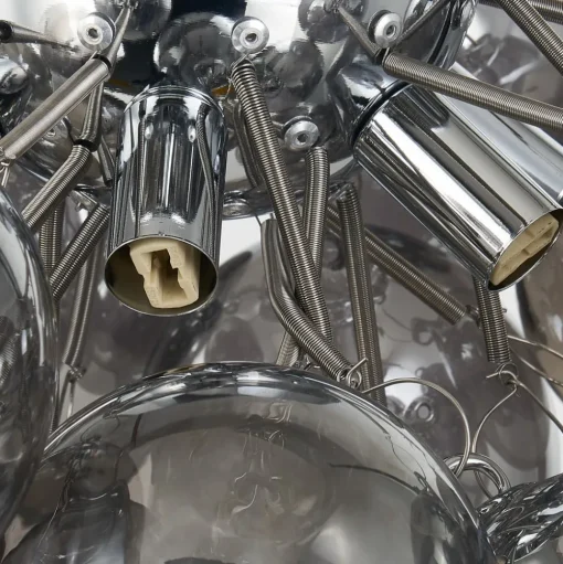 Lucande plafondlamp Diborah, rookgrijs, glas, Ø 50 cm, G9