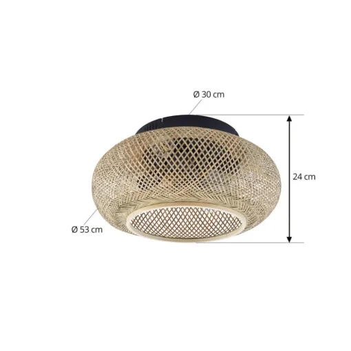 Lucande plafondventilator met licht Cordie, DC, stil, Ø 53 cm