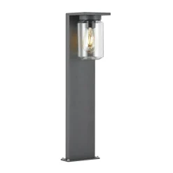 Lucande Semka tuinpadverlichting, 65 cm, antraciet, glas, aluminium