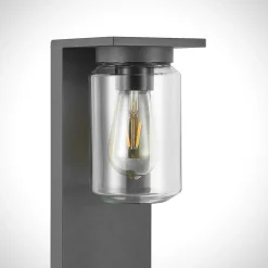 Lucande Semka tuinpadverlichting, 65 cm, antraciet, glas, aluminium