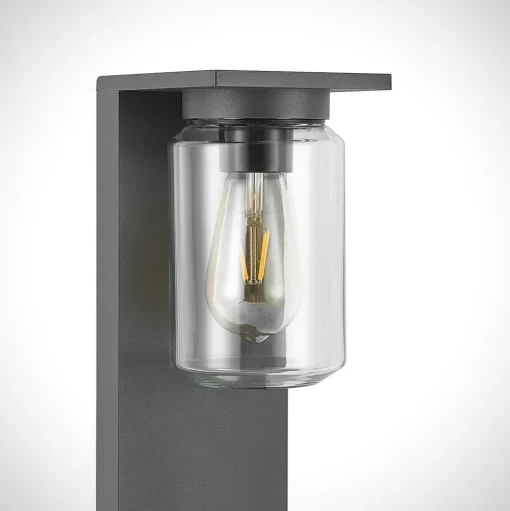 Lucande Semka tuinpadverlichting, 65 cm, antraciet, glas, aluminium