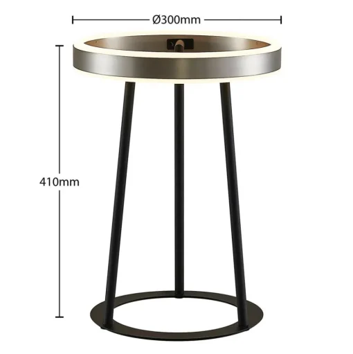 Lucande Seppe LED tafellamp, nikkel