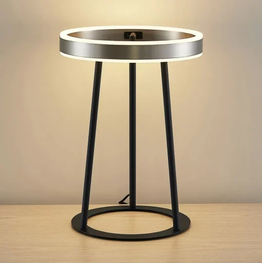 Lucande Seppe LED tafellamp, nikkel