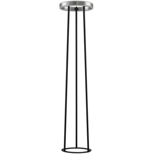 Lucande Seppe LED vloerlamp, Ø 30 cm, nikkel