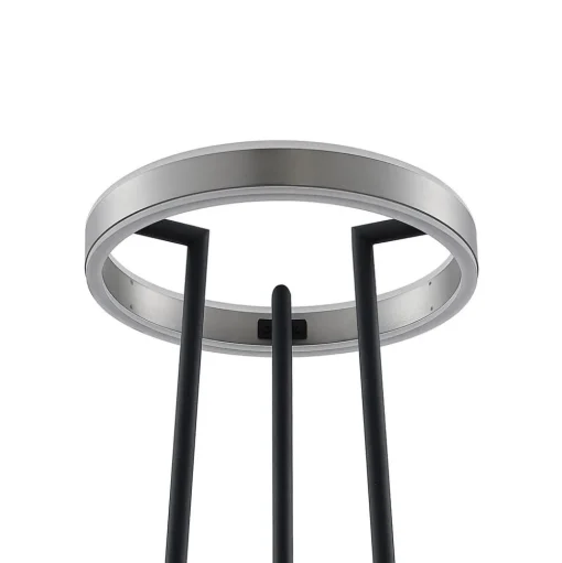 Lucande Seppe LED vloerlamp, Ø 30 cm, nikkel