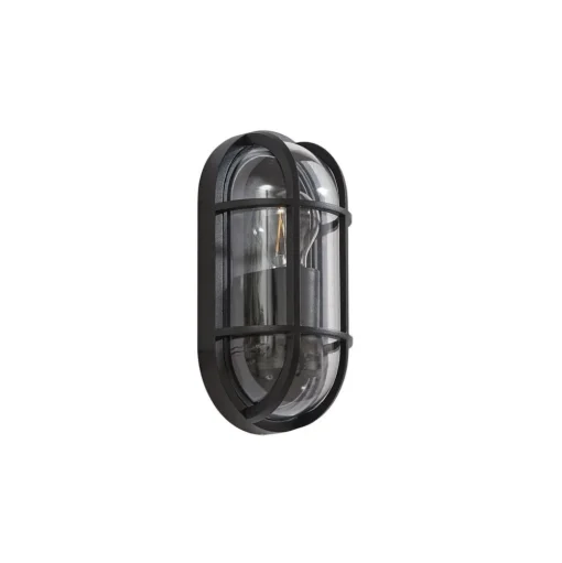 Lucande Serine buitenwandlamp, 27,1 cm, zwart, aluminium