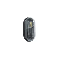 Lucande Serine buitenwandlamp, 25,5 cm, zwart, aluminium