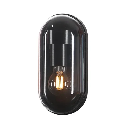Lucande Serine buitenwandlamp, 25,5 cm, zwart, aluminium