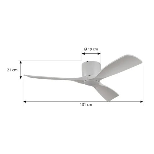 Lucande Smart LED plafondventilator Moneno, wit, DC, Tuya