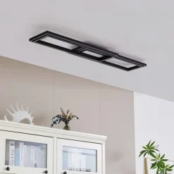 Lucande Smart LED plafondlamp Tjado 115 cm zwart RGB CCT