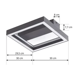 Lucande Smart LED plafondlamp Tjado, 30 cm, zwart, RGBW