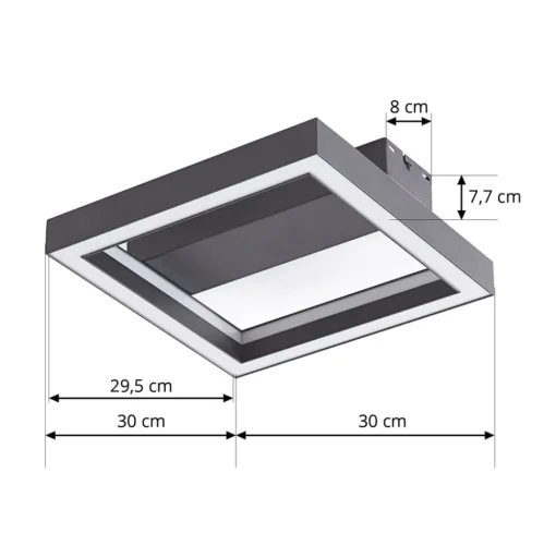 Lucande Smart LED plafondlamp Tjado, 30 cm, zwart, RGBW