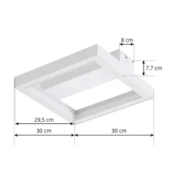 Lucande Smart LED plafondlamp Tjado, 30 cm, wit, RGBW