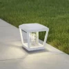 Lucande Sokkellamp Dunia, wit, metaal, 24cm, E27, IP54