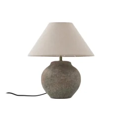 Lucande tafellamp Thalorin, hoogte 39 cm, bruin, keramiek