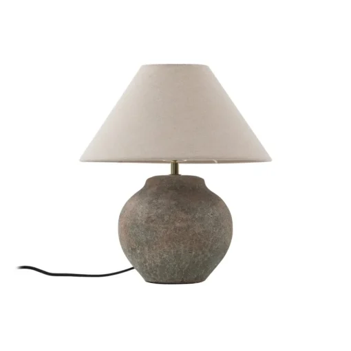 Lucande tafellamp Thalorin, hoogte 39 cm, bruin, keramiek