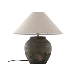 Lucande tafellamp Thalorin, hoogte 46 cm, grijs, keramiek