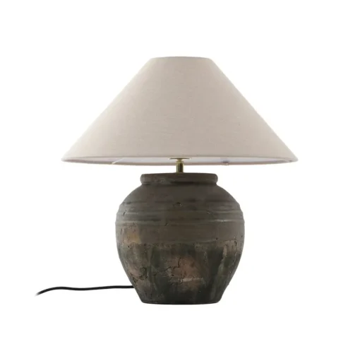 Lucande tafellamp Thalorin, hoogte 46 cm, grijs, keramiek
