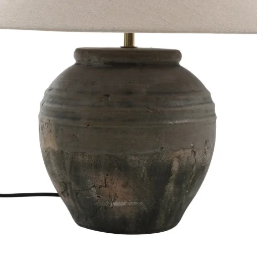 Lucande tafellamp Thalorin, hoogte 46 cm, grijs, keramiek