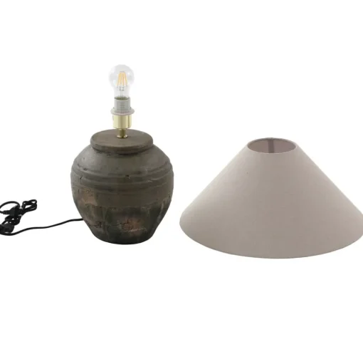 Lucande tafellamp Thalorin, hoogte 46 cm, grijs, keramiek