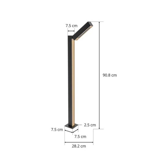 Lucande Taskalin LED tuinpadverlichting, 1-lamp, 90 cm
