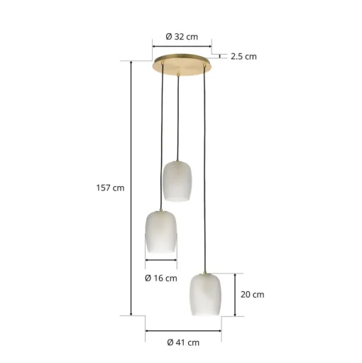 Lucande Taylan hanglamp 3-lamps gebundeld