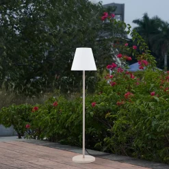 Lucande terraslamp Jaimy, beige, metaal, 150 cm, E27