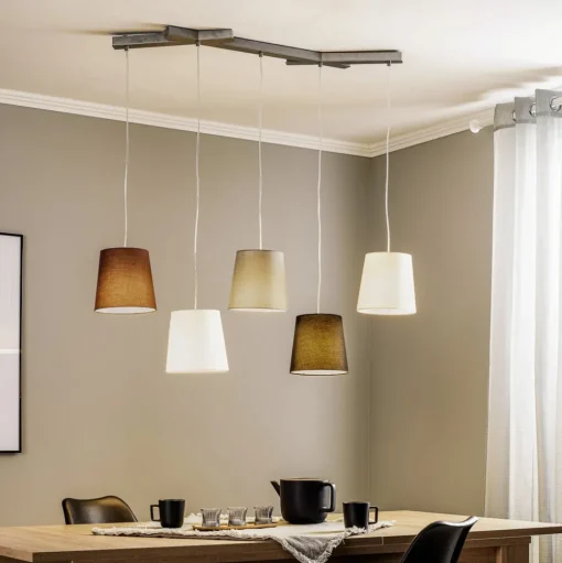 Lucande Thamila hanglamp, meerkleurig, ijzer