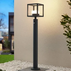 Lucande Timio tuinpadverlichting, 85cm, bewegingsmelder, GX53, IP44