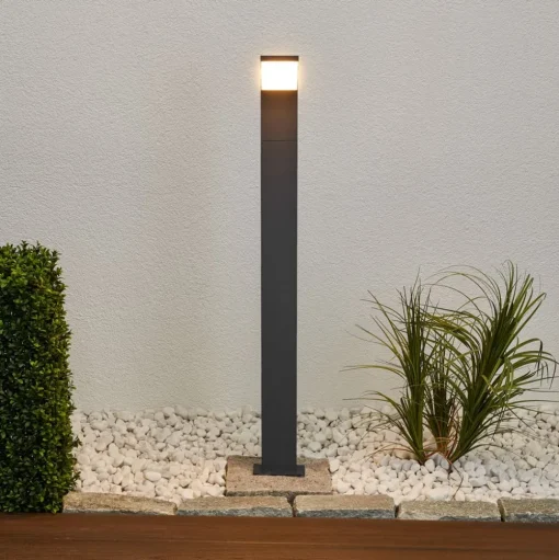 Lucande Timm LED tuinpadverlichting, 100 cm, antraciet, metaal, IP54