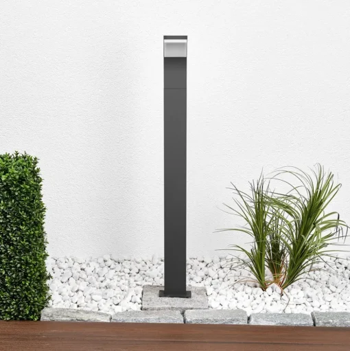 Lucande Timm LED tuinpadverlichting, 100 cm, antraciet, metaal, IP54