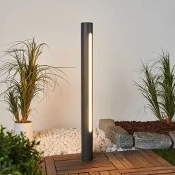 Lucande Tomas LED tuinpadverlichting, 75 cm, donkergrijs, IP54
