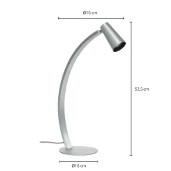 Lucande Velanoris tafellamp, geborsteld aluminium