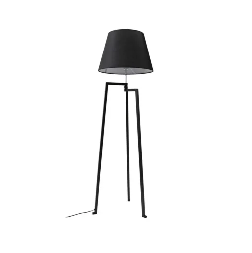Lucande vloerlamp Amona, zwart, textiel, 150 cm, driepoot